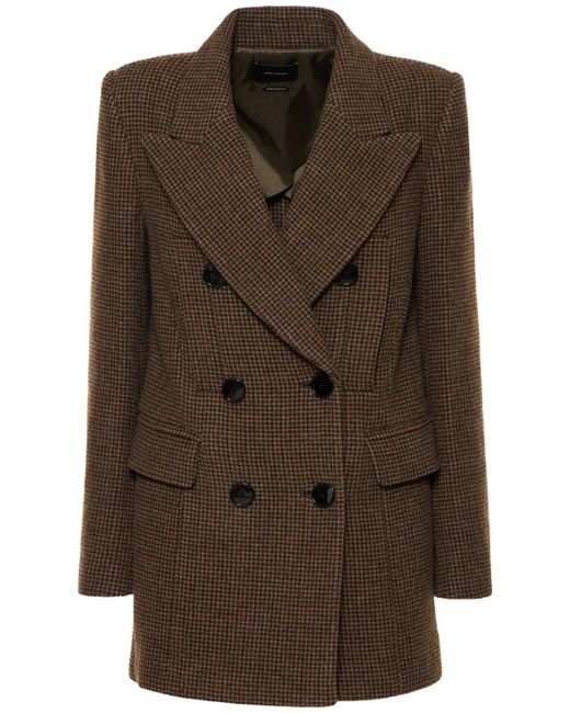 Isabel Marant Ezilea Short Wool Coat in Brown | Lyst UK