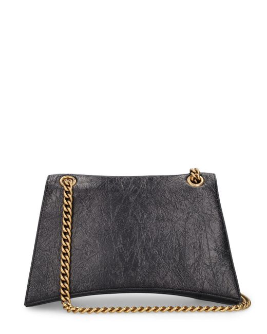 Balenciaga Black Medium Crush Leather Shoulder Bag