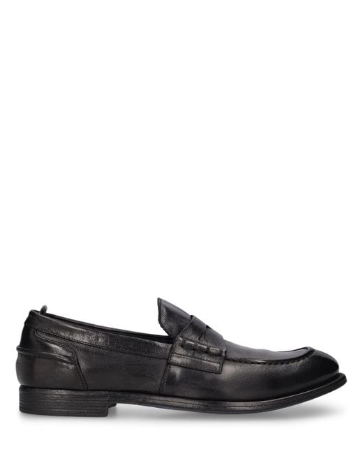 Officine Creative Black Chronicle Leather Loafers for men