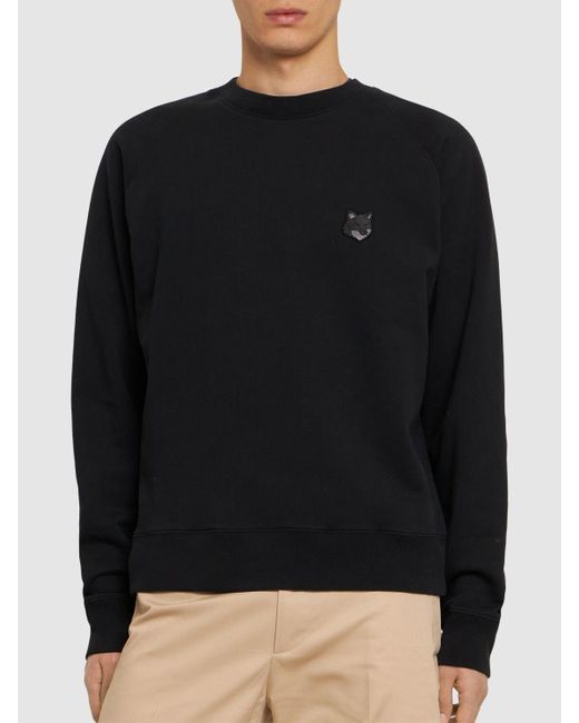 Maison Kitsuné Black Bold Fox Head Patch Oversize Sweatshirt for men