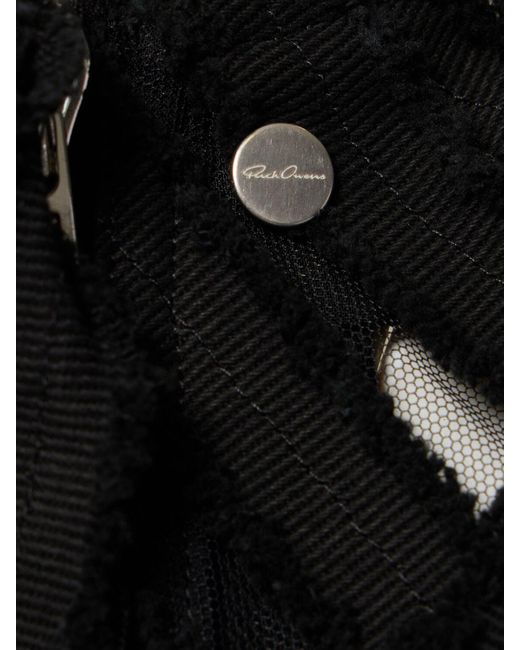 Veste courte zippée en matière technique brodée Rick Owens en coloris Black