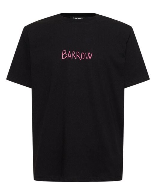 Barrow Black Bear Printed Cotton T-shirt for men