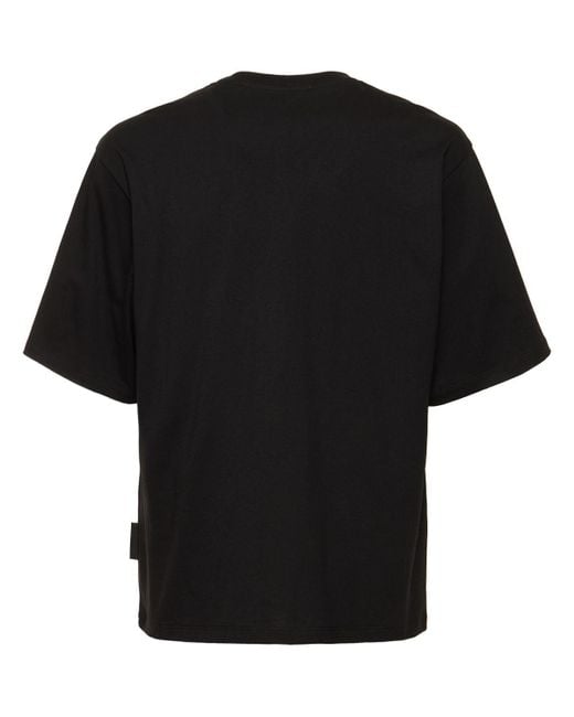 MSGM Black Logo Print Cotton Jersey T-shirt for men