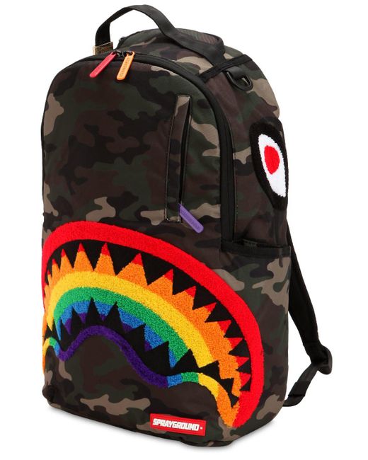 Sprayground Multicolor Chenille Rainbow Shark Backpack for men