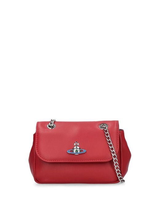 Vivienne Westwood Red Small Nappa Leather Shoulder Bag