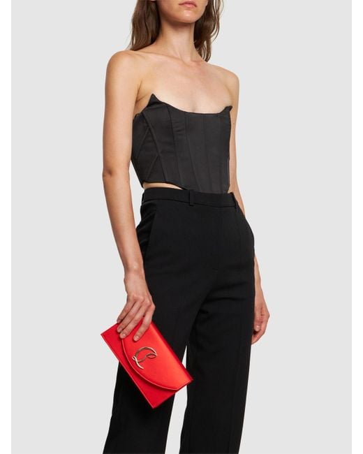 Christian Louboutin Red Damen Clutch Aus Kreppsatin „Loubi54“