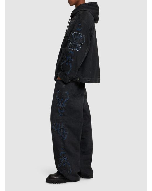 Off-White c/o Virgil Abloh Blue Natlover baggy Cotton Denim Jeans for men