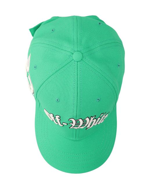 Cappello baseball in cotone con logo di Off-White c/o Virgil Abloh in Green da Uomo