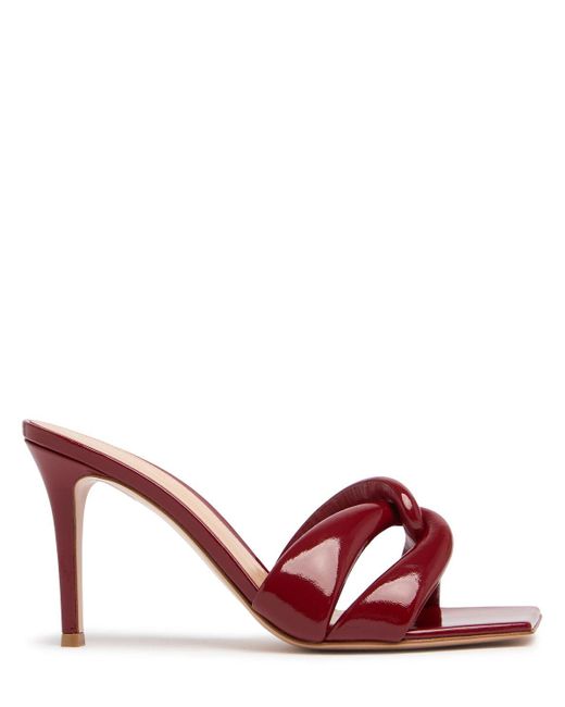 Gianvito Rossi>>パテントレザーミュール Gianvito Rossi パテントレザーミュール 85mm レッド | Lyst