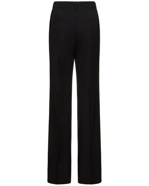 Pantalones rectos de lana stretch Sportmax de color Black