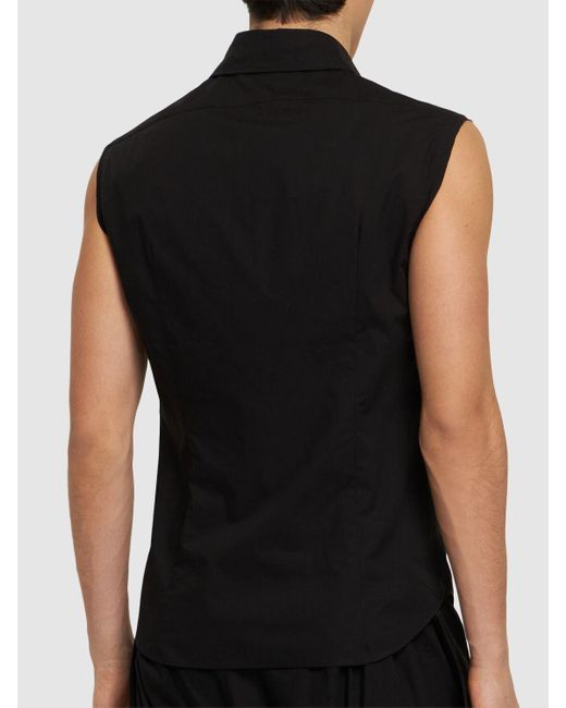 Ann Demeulemeester Black Boudewijn Fitted Sleeveless Shirt for men