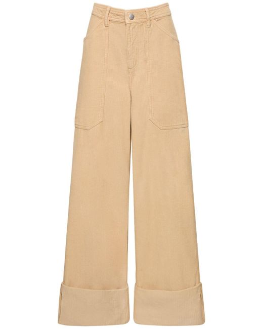 Pantalones de terciopelo de algodón CANNARI CONCEPT de color Natural