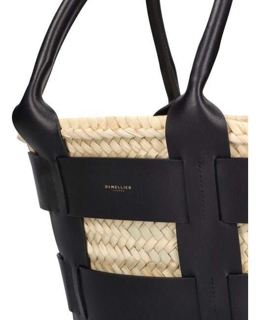 DeMellier London Black Mini Santorini Raffia Tote Bag