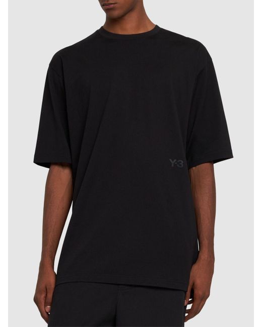 Y-3 Black Boxy Short-Sleeved Cotton T-Shirt for men