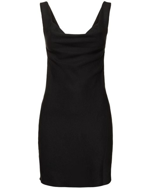 Mujer Vestido Corto De Algodón Y Lino Drapeado St. Agni de color Black