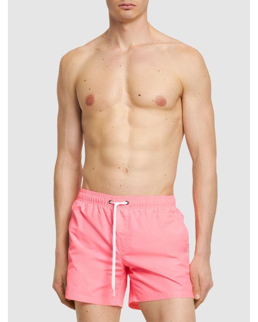Sundek Pink Stretch Waist Nylon Swim Shorts for men