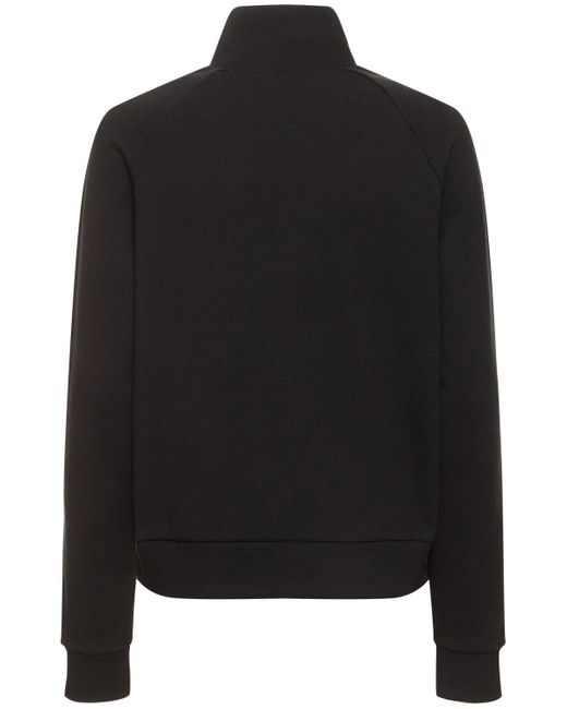 Sweat-shirt à demi-zippé en coton éponge Tory Sport en coloris Black