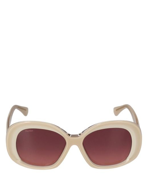 Max Mara Pink Edna Round Acetate Sunglasses