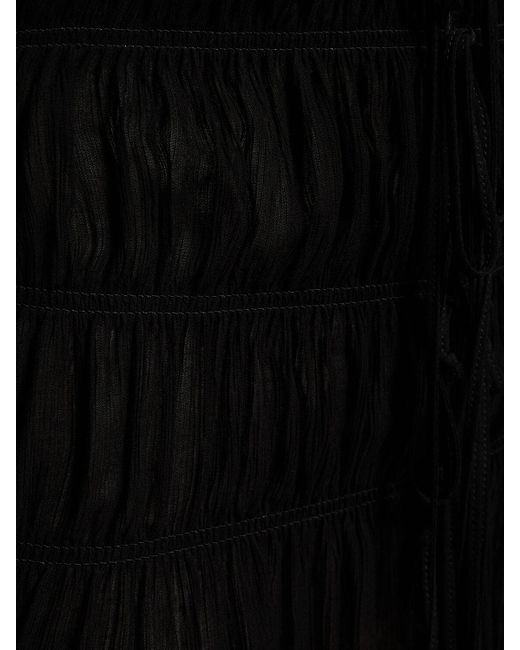 Blumarine Black Gathered Viscose Jersey Mini Dress
