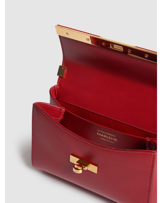 Dolce & Gabbana Red Marlene Palmellato Leather Shoulder Bag Unique