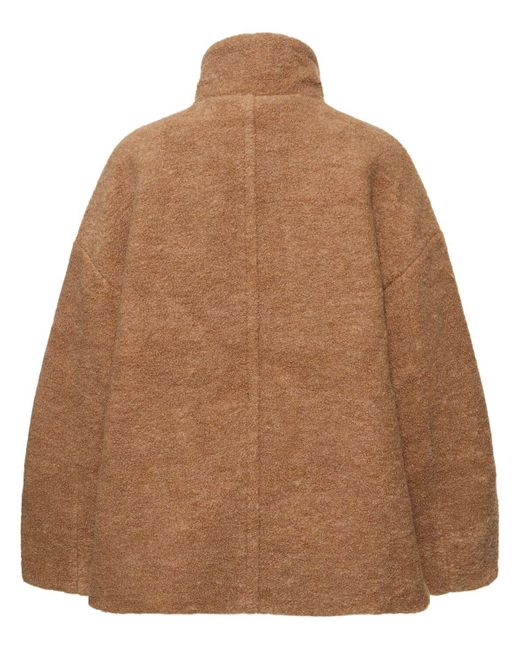Ganni Brown Bouclé Wool Jacket
