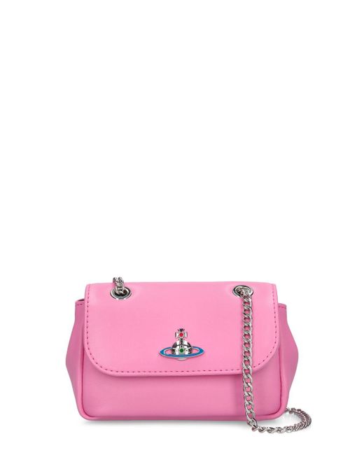 Bolso mini de piel con cadena Vivienne Westwood de color Pink