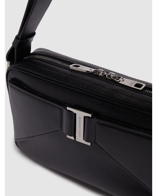 メンズ Dolce & Gabbana レザークロスボディバッグ Black