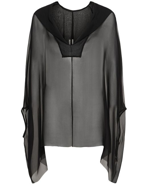 Rick Owens Black Uomo Hooded Kaftan for men