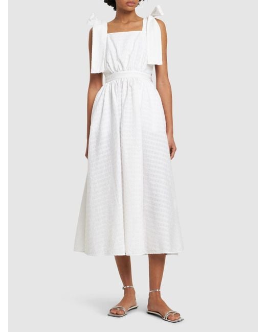 MSGM White Stretch Cotton Dress