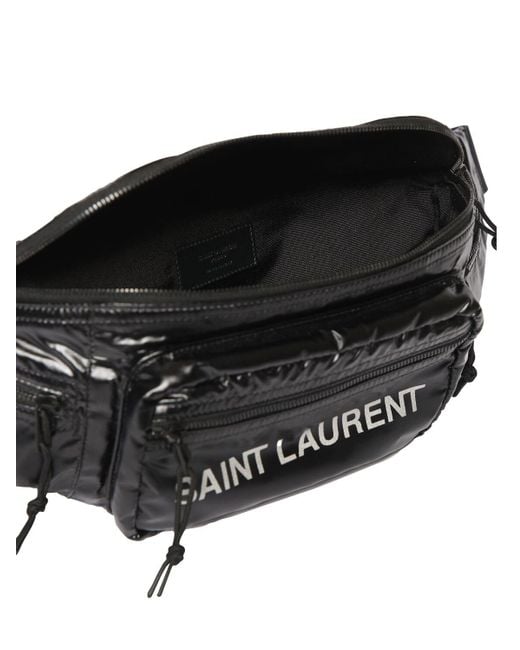 Hüfttaschen und Bauchtaschen Herren Taschen Gürteltaschen Saint Laurent Leder Gürteltasche mit Logo-Print in Schwarz für Herren 