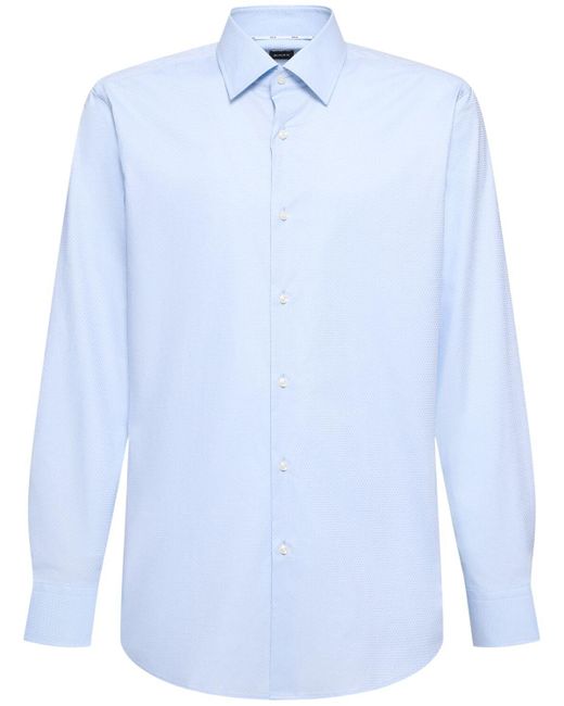 Boss Hemd Aus Baumwollmischgewebe "hank" in Blue für Herren