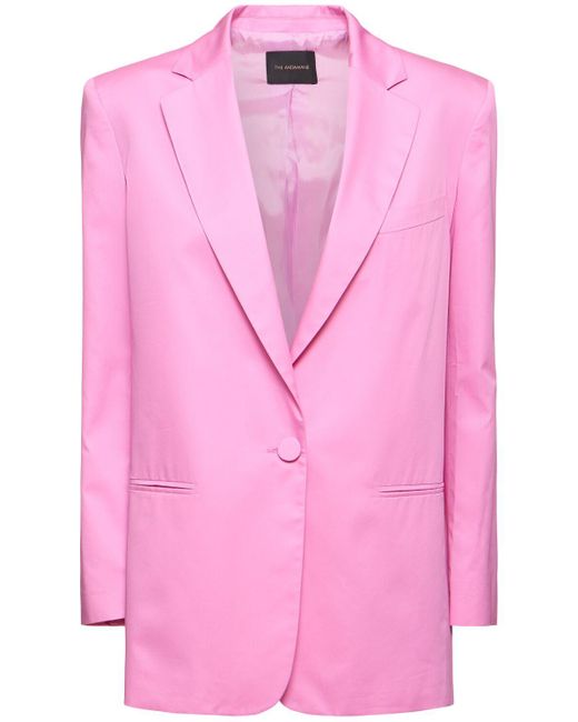 Blazer oversize guia in raso di cotone di ANDAMANE in Pink