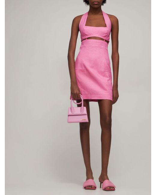 Jacquemus La Robe Limao Halter Neck Mini Dress in Pink | Lyst