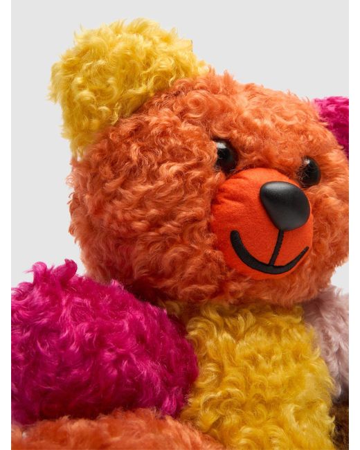Moschino Orange Teddy Item Bag Mohair Backpack