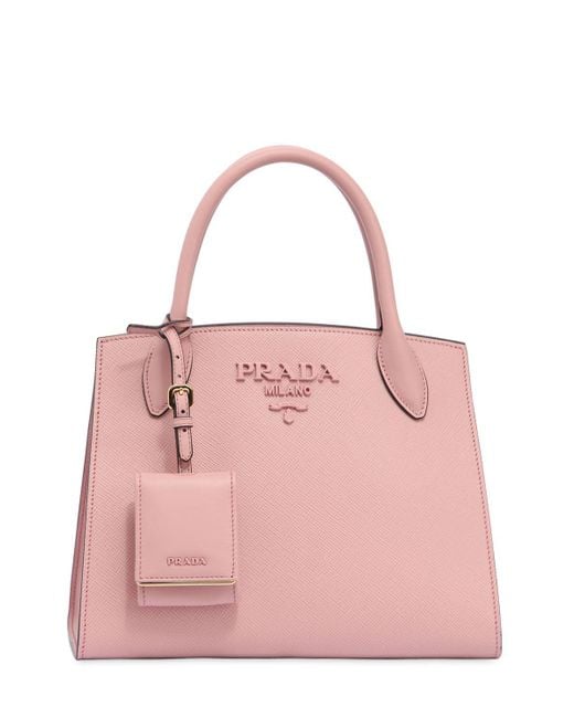 Prada Leather Borsa Piccola "monochrome" In Pelle Saffiano in Light Pink  (Pink) | Lyst