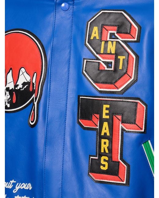 Saint Michael Blue Denim Tears Varsity Jacket for men