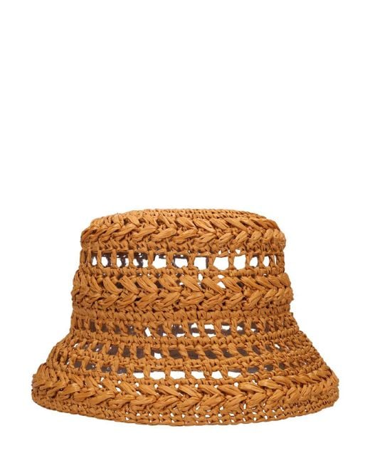 Weekend by Maxmara Brown Adito Crochet Bucket Hat