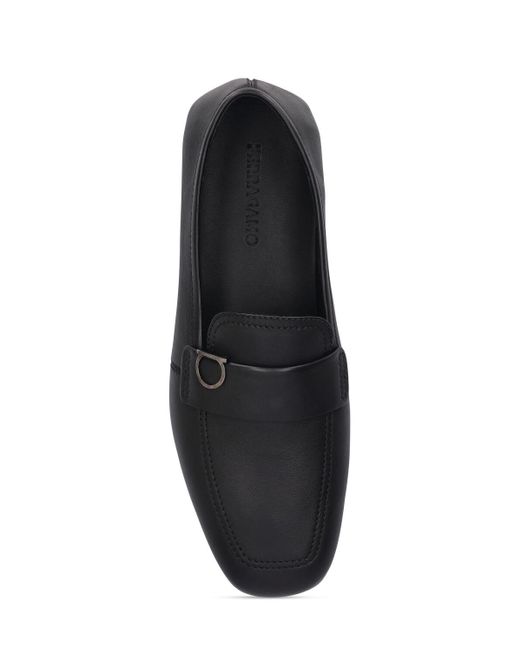 Ferragamo Black Debros Leather Loafers for men