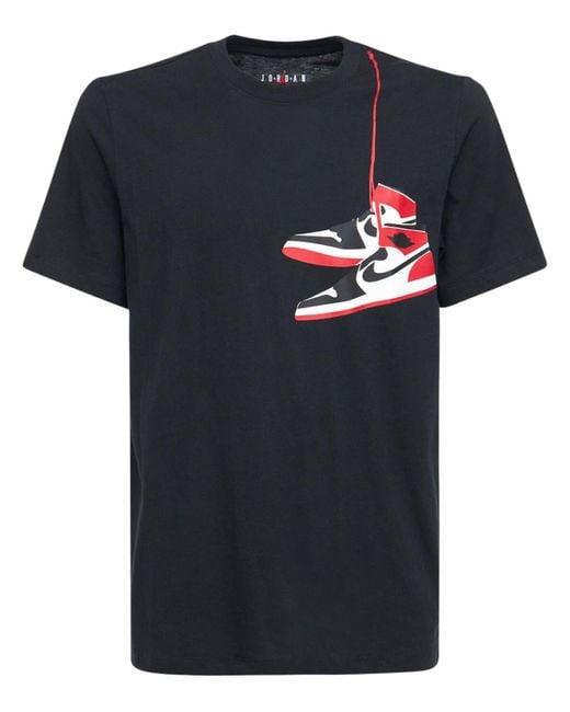 Nike Black Jordan Aj1 Shoe Print Cotton T-shirt for men