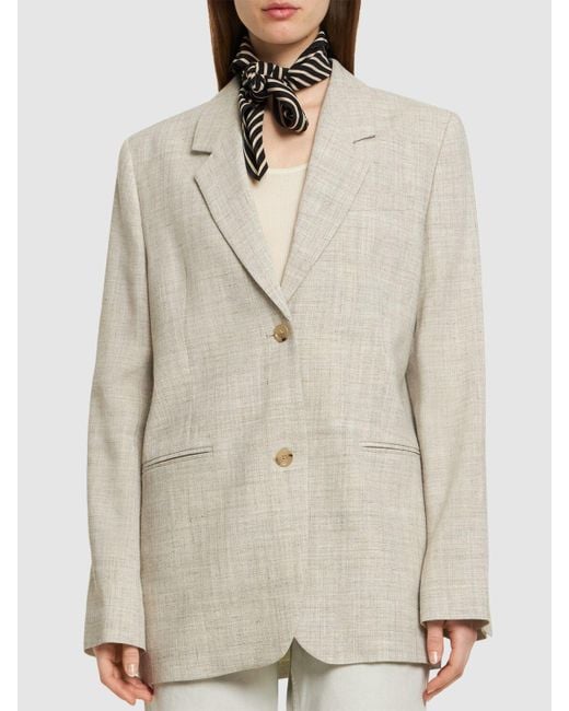 Totême  Natural Tailored Viscose Suit Jacket