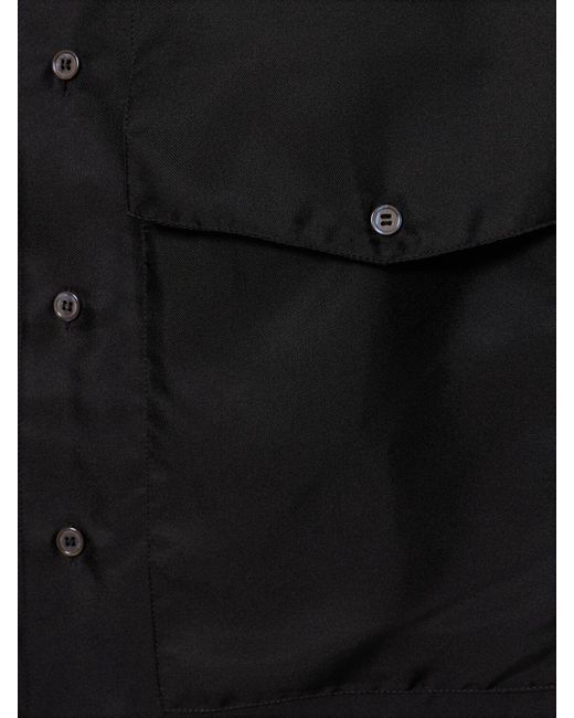 sunflower Black Silk Short Sleeve Shirt for men