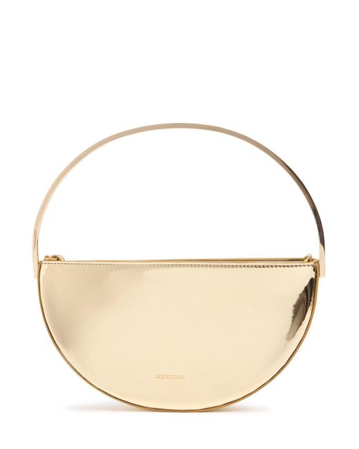 Mujer Bolso Mini Purist De Piel Espejada Unique Aquazzura de color Natural