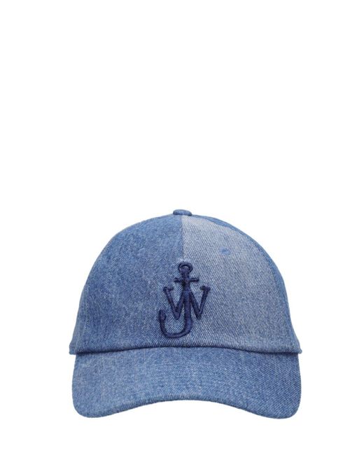 Cappello baseball in cotone con logo di J.W. Anderson in Blue