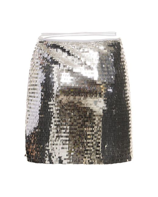 Minifalda con lentejuelas Oseree de color Gray