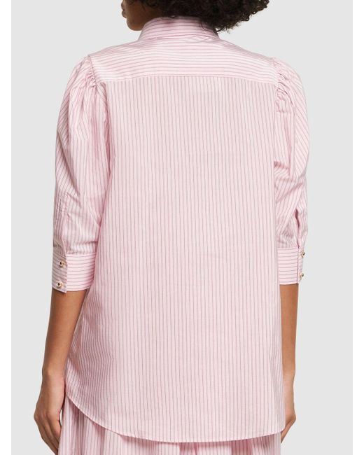 Elie Saab Pink Striped Poplin Shirt