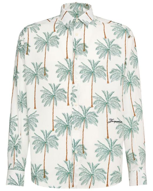 メンズ Jacquemus La Chemise Simon プリントコットンシャツ White