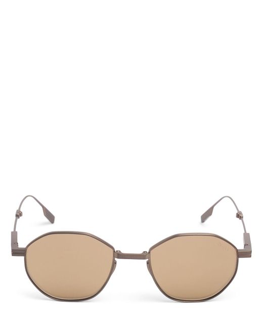 Zegna Natural Foldable Titanium Sunglasses for men