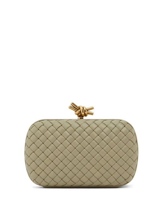 Bottega Veneta Metallic Knot Leather Clutch Unique