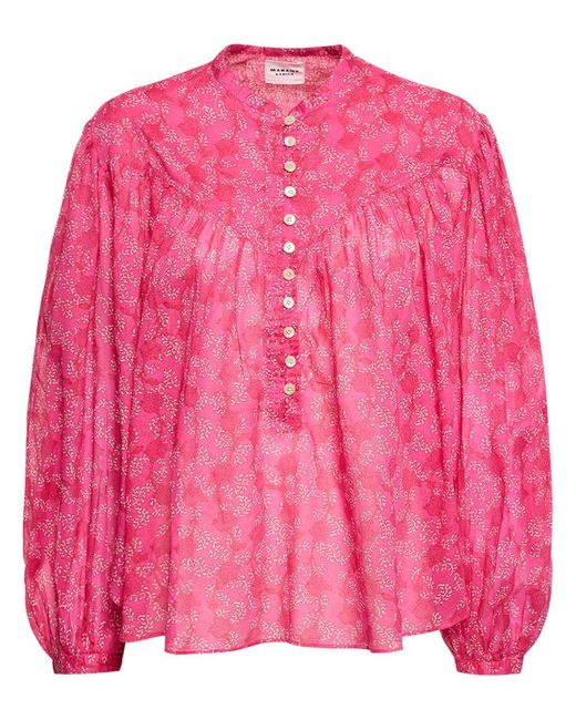 Isabel Marant Pink Salika Floral Cotton Buttoned Shirt