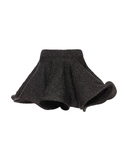 J.W. Anderson Black Metallic Knit Flared Mini Skirt